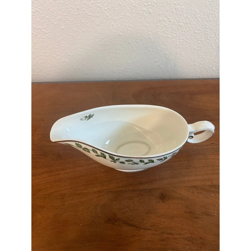 Royal Doulton Carlyle Gravy Boat Bone China Teal Gold Floral H5018 England